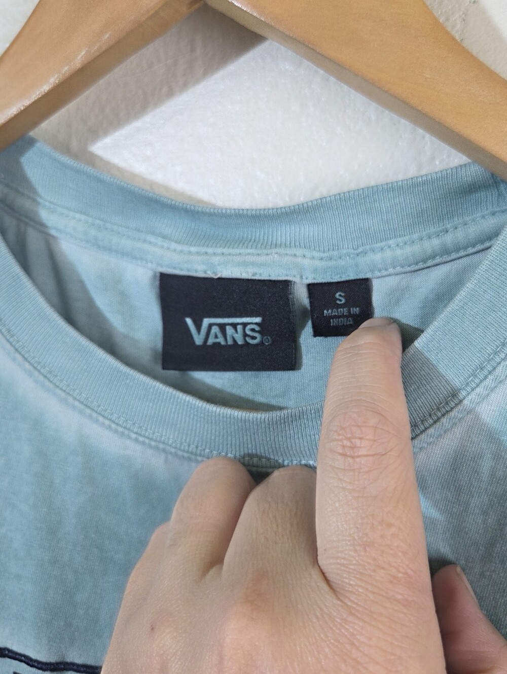 Vans Off The Wall Muscle Tank Top S Mint Blue Sleeveless Graphic Cotton Tee - Picture 8 of 8